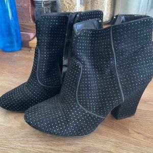 Shoemint Nadine Black Studded Booties